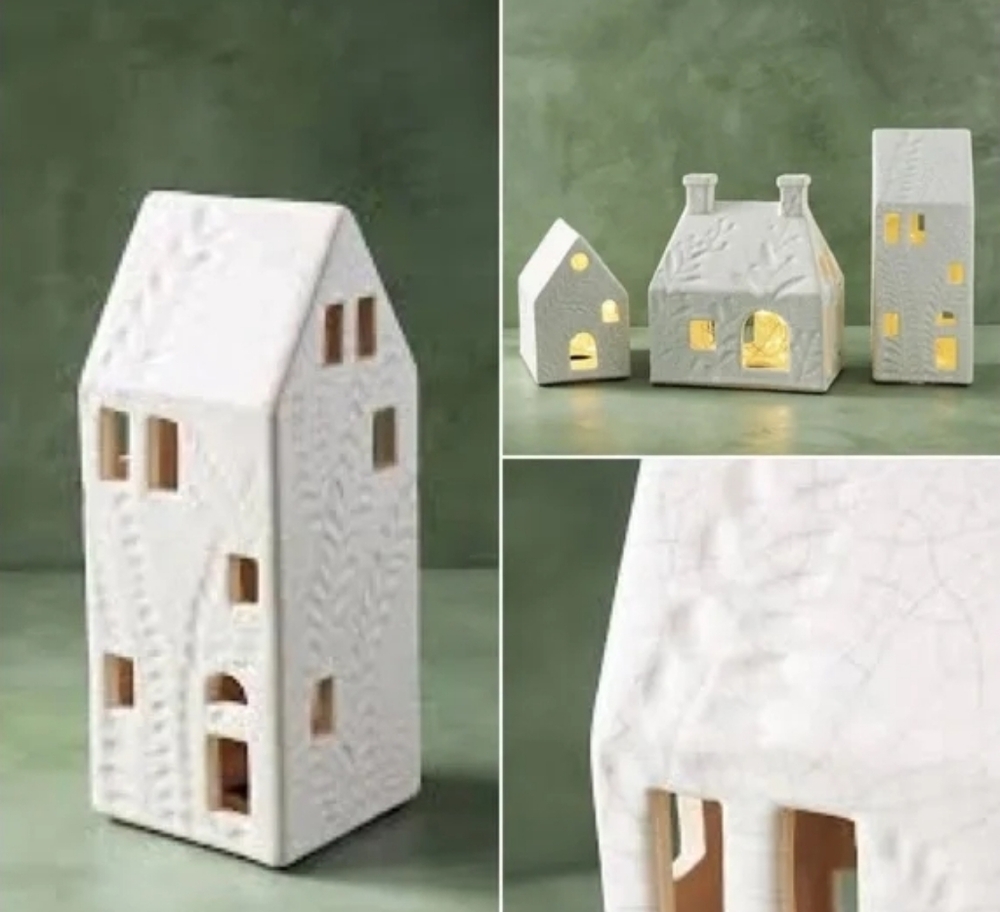 🆕 Anthropologie Home Sweet Home Decorative Ceramic Houses -Large and Small